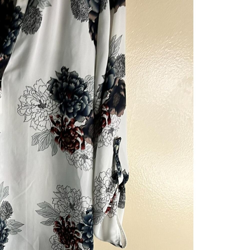 Daniel Rainn Floral Blouse Split Neck, Romantic Feminine Office Boho - Size L - Picture 4 of 5